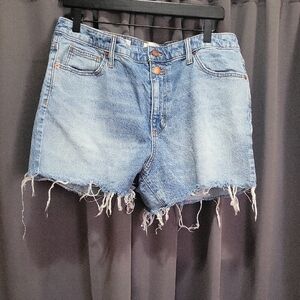 Denim Frayed Hem Women Shorts